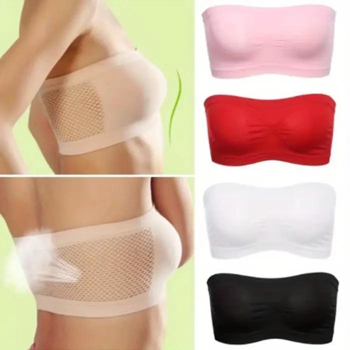 Soutien-gorge Bandeau sans bretelles pour femmes, doux, extensible, respirant, maille sans couture, sans armatures, confortable, vêtements d'été quotidiens et de cérémonie