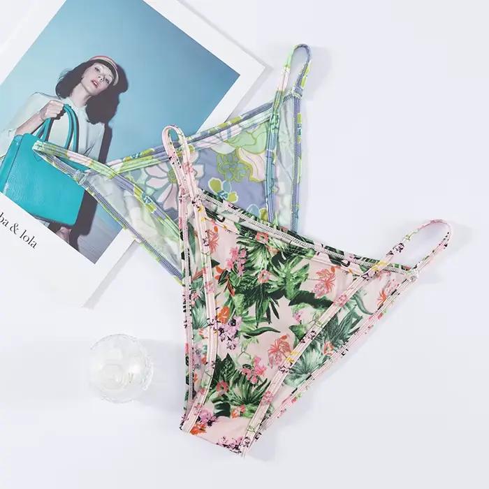 Culotte string en dentelle pour femme, sous-vêtement sexy, imprimé fille, sport, taille basse, sans couture, yoga, lingerie féminine