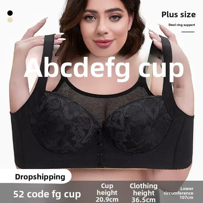 Soutien-gorge grande taille 36-52, bonnet A-G, à armatures, couverture complète, fermeture frontale en dentelle, bretelles réglables, Lingerie Sexy pour femmes