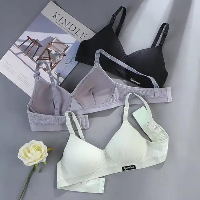 Soutien-gorge en coton pour femmes, bonnet AB, sous-vêtements sans fil, confortable, soutien-gorge en V, sous-vêtements Push vers le haut pour femmes