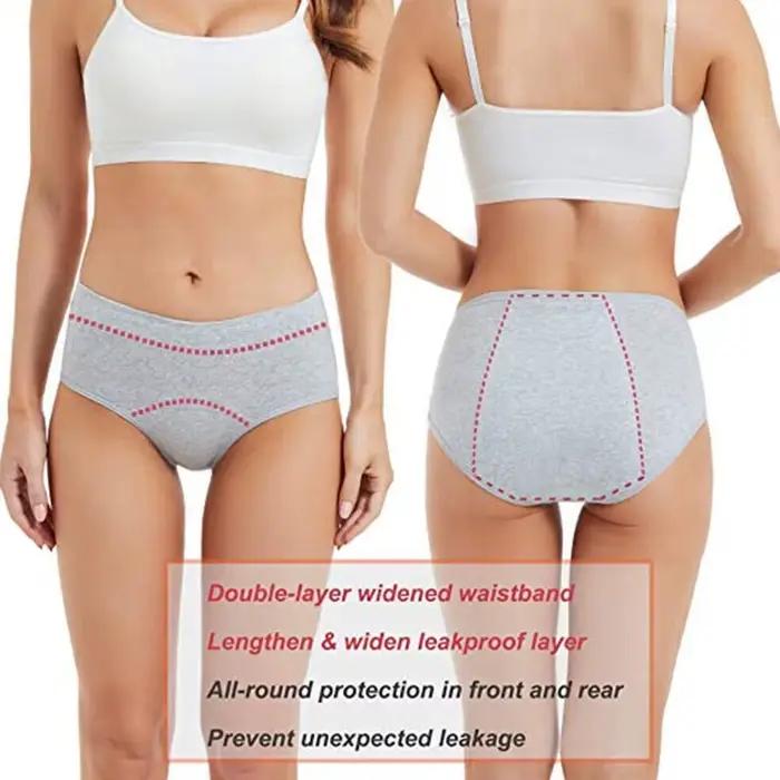 Culotte Menstruelle en Coton de Taille Haute, Sous-Vêtement Menstruel
