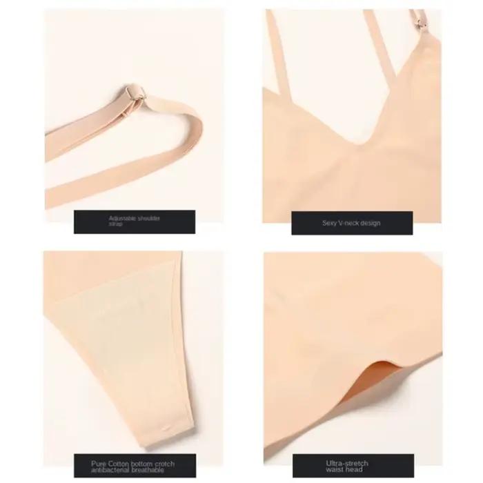Ensemble de soutien-gorge pour femmes, dos en T, sans couture, sans fil, Push up, confortable, respirant, Yoga, sous-vêtements de sport