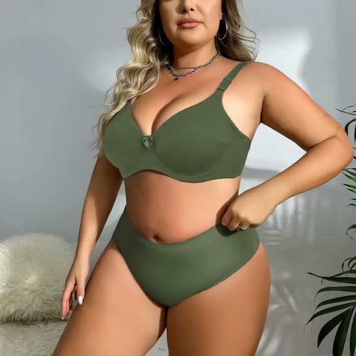 PARIFAIRY grande taille soutien-gorge et culotte pour femmes grande taille ensemble de soutien-gorge à armatures plaine sans doublure mince ensemble de Lingerie 36-52 C D E F