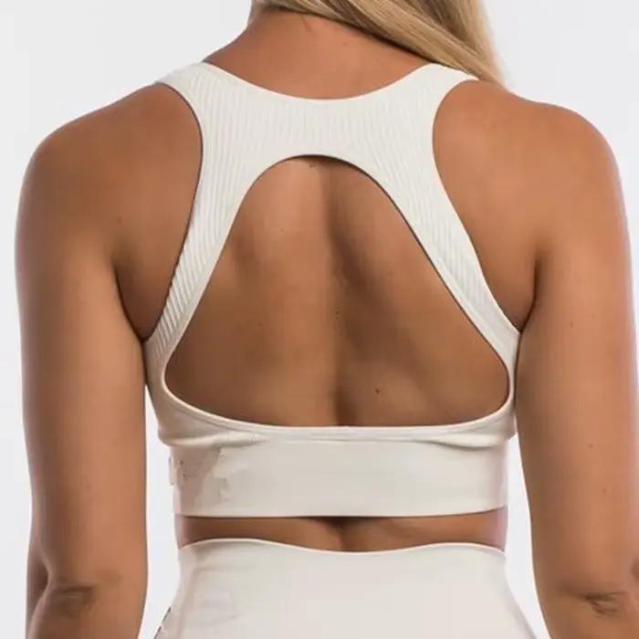 Haut sans couture soutien-gorge dos nu sans os sous-vêtements féminins débardeur court soutien-gorge de Jogging femmes haut court vêtements de sport hauts