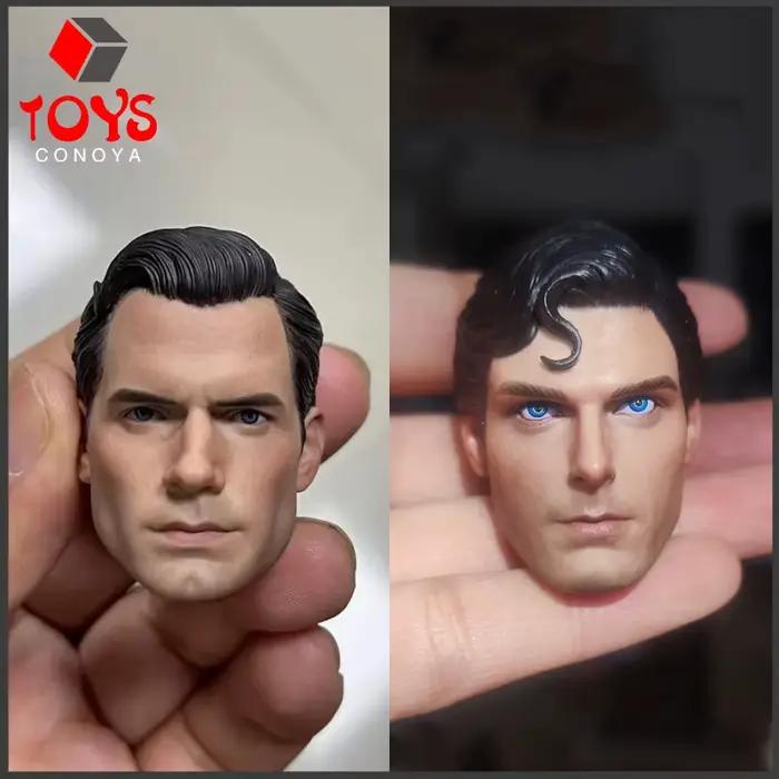 Sculpture de tête de Super héros Henry Cavill, échelle 1/6, modèle de sculpture en PVC adapté aux poupées de corps de soldat masculin de 12 pouces