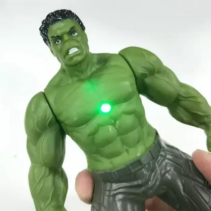 17 Cm enfants jouets Marvel figurines d'anime Spiderman Hulk figurine Iron Man dessin animé enfants jouet cadeau de noël lueur poupée loisirs