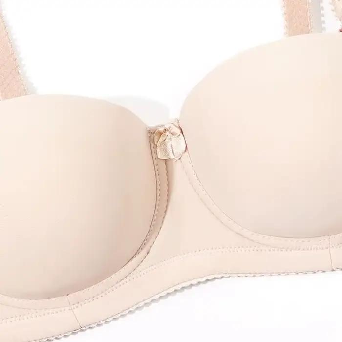 Beauwear-Soutien-gorge push-up à armatures pour femmes, bralette demi-tasse, beige, grande taille, bonnet C, 85C, 90C