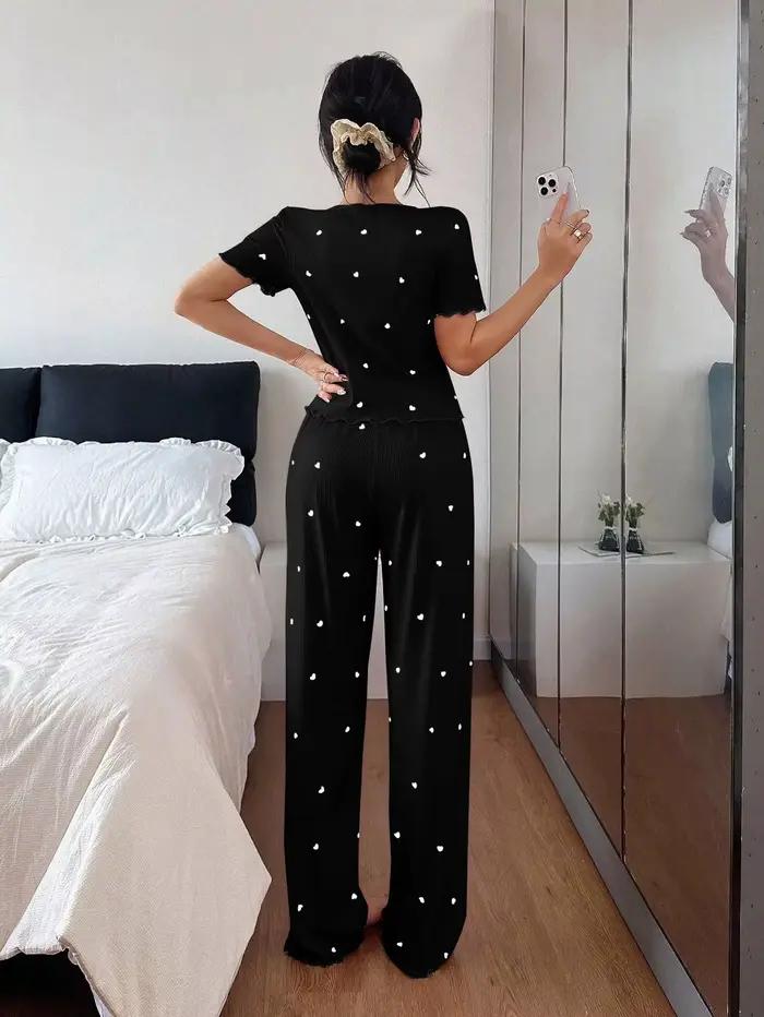 Ensembles assortis pour femmes, vêtements de nuit pour femmes, pyjama pour femmes, ensemble de pyjama à manches courtes, ensemble 2 pièces, tenue de maison pour femmes, pyjamas femmes