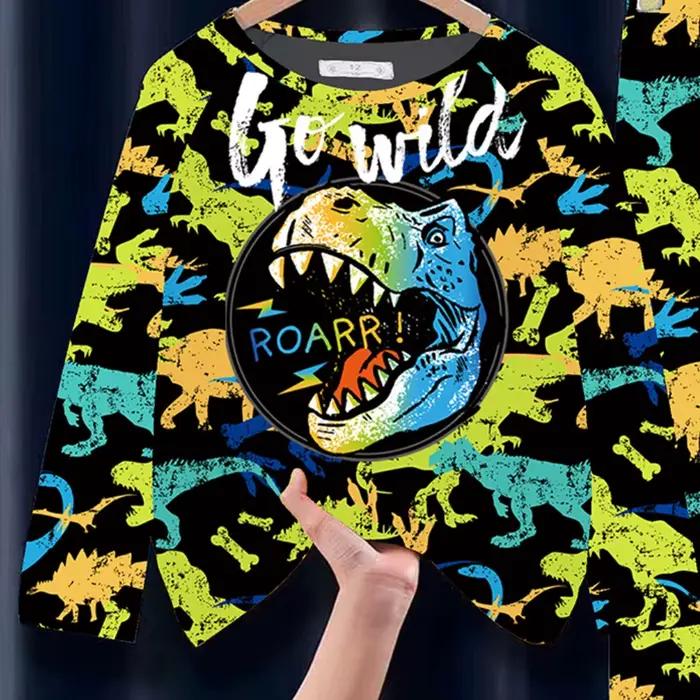Pyjama imprimé dinosaure à manches longues pour garçons, ensemble de pantalons décontractés pour bébé, vêtements de maison de lait, mode de printemps, Cool, automne, nouveau, 2 pièces