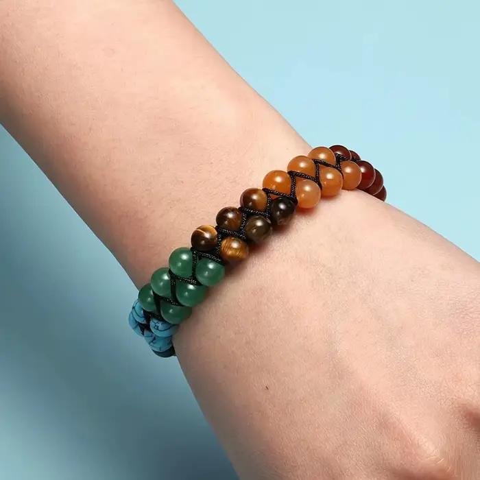 Bracelet en cristal pour traitement des chakras, pierre de Yoga, perles réglables, méditation, Relaxation, anxiété, pour femmes