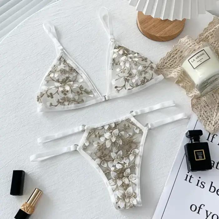 Femmes dentelle soutien-gorge ensembles sous-vêtements sans couture dos nu gilet Sexy Bralette Lingerie ultra-mince soutien-gorge et bref ensembles femme livraison directe