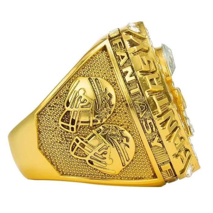 Bague trophée de championnat de Football fantastique massif 2025, bague gagnant de la ligue de Football fantastique, taille 8-14