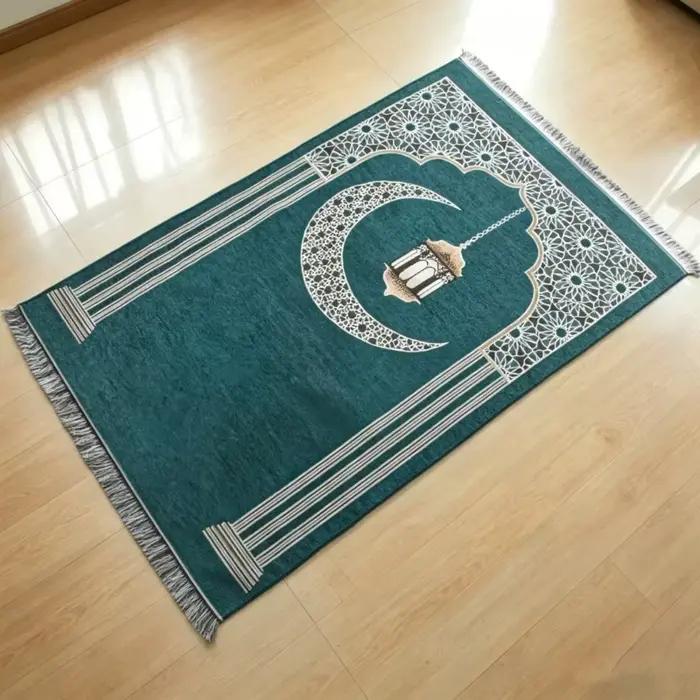 Tapis de prière islamique à motifs floraux, tapis de culte musulman facile à nettoyer, pliable, doux pour la peau et résistant à l'usure, couverture à genoux