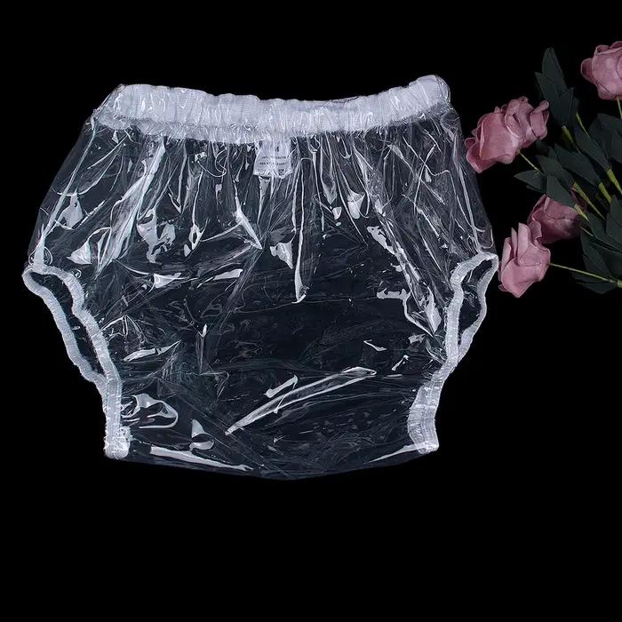 Couche-culotte en TPU imperméable réutilisable pour adulte, culotte transparente, couverture facile à nettoyer, pantalon d'incontinence, couche douce et élastique