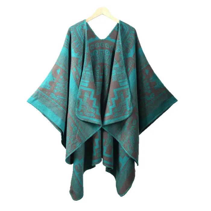 Poncho Vintage tendance fendu sur le devant pour hommes, Cape chaude, Capelet épais, nouvel arrivage pour les voyages sur route et la Cape de voyage