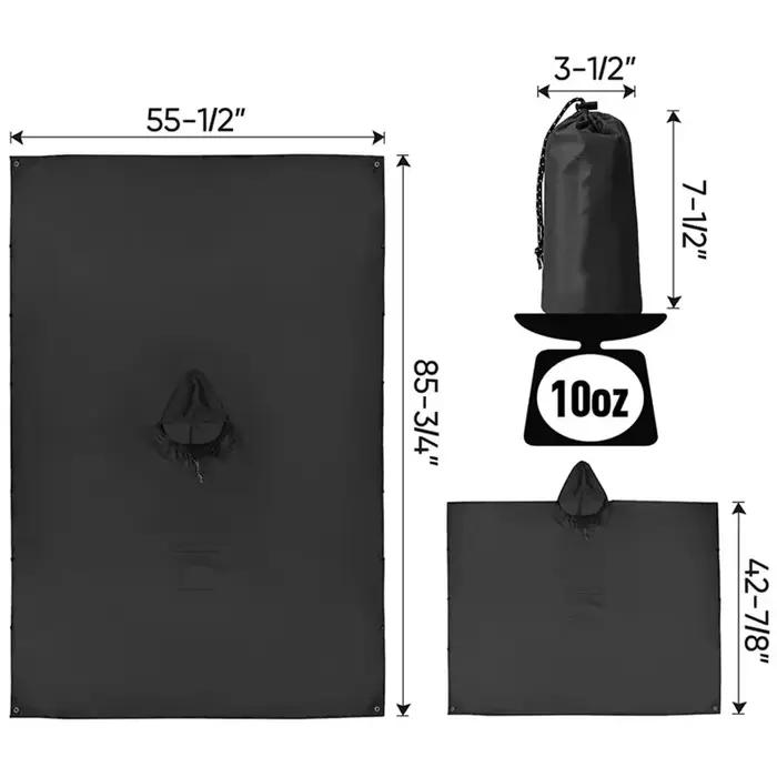 Poncho de pluie à capuche pour adultes, veste imperméable et légère unisexe avec poche pour randonnée Camping urgence