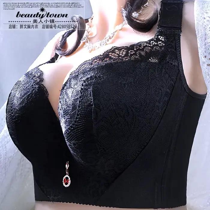 Soutien-gorge push-up pour poitrines généreuses avec dentelle et large aile latérale lingerie féminine élégante et confortable grandes tailles courbes femmes occasions spéciales quotidiennes