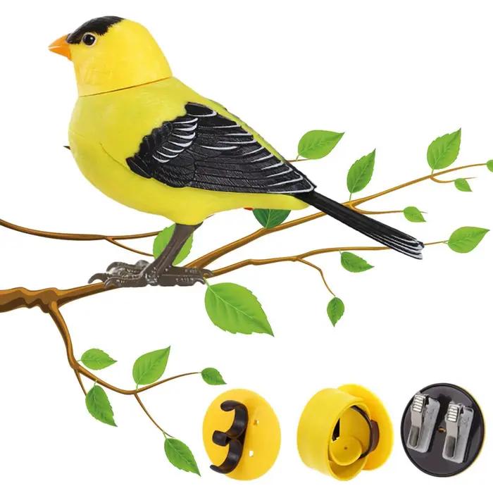 Oiseaux robot, jouets électroniques pour oiseaux chantants et chirping, oiseaux chantants alimentés par batterie, pour la décoration de la maison, commande vocale d'éclairage