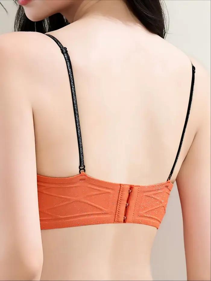 Nouvel arrivage : Soutien-gorge push-up à paillettes pour petites poitrines, sans armatures, bonnets en forme de pétale, décolleté en U profond, maintien doux, contrôle des graisses latérales, invisib