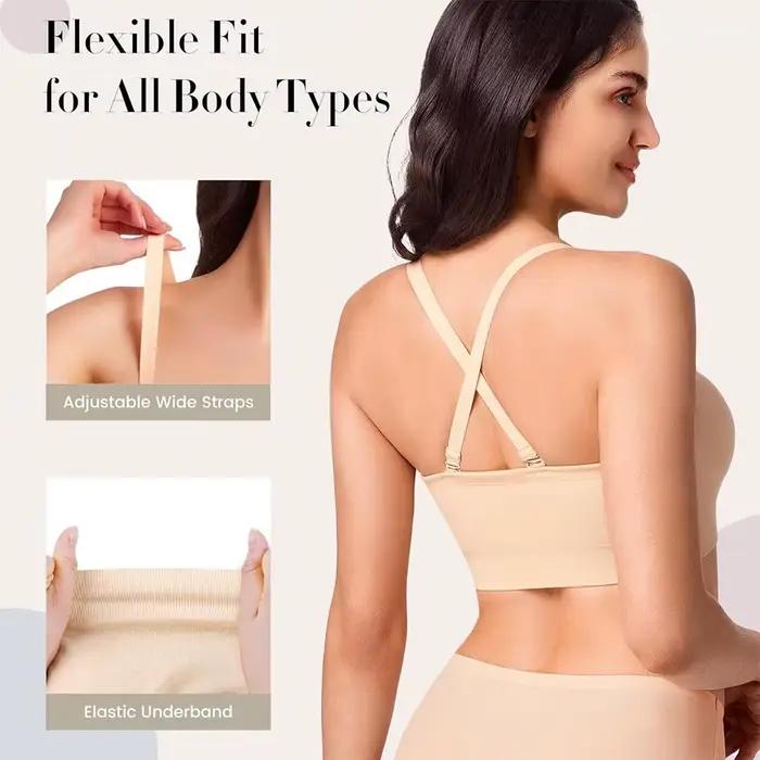 Soutiens-gorge sans bretelles pour femmes, bralette push-up sans fil rembourrée, bandeau sans couture antidérapant, brassière quotidienne sans armatures