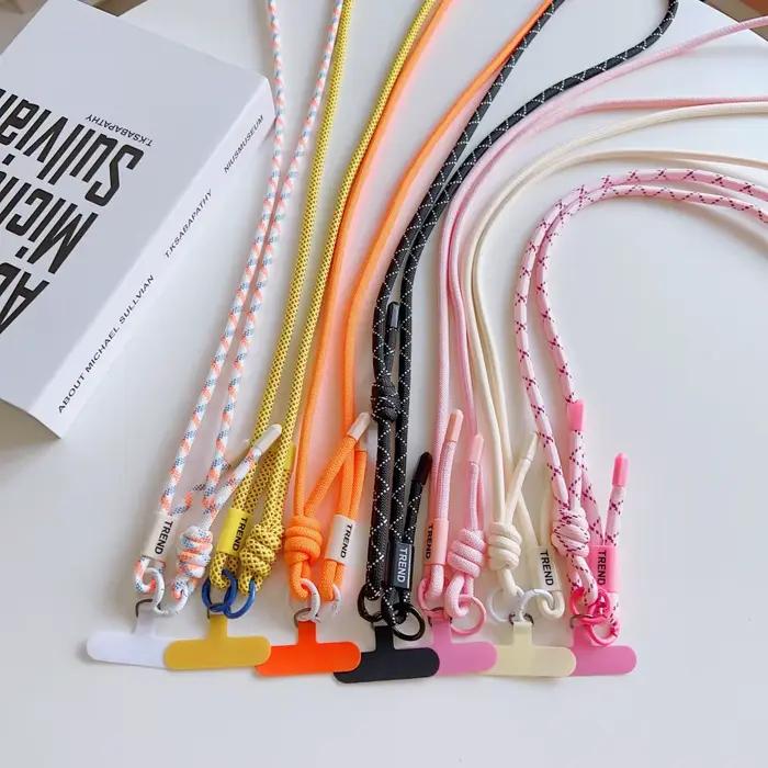 Longue lanière réglable colorée couleur bonbon, pour téléphone portable, sangle Anti-perte, corde de suspension, collier universel