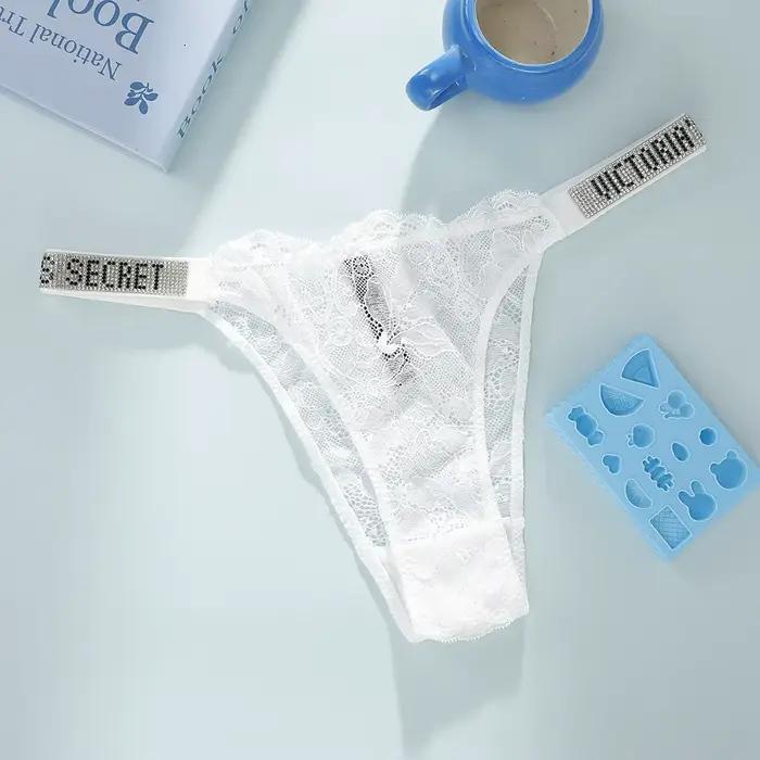 Culottes Victoria's Secret à la mode, douces, avec strass, respirantes, classiques, sexy, sous-vêtements pour femmes, antibactériens