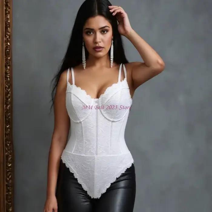 49ME – body à mode pour femmes, orné dentelle, maille légère pour une expérience confortable sensuelle
