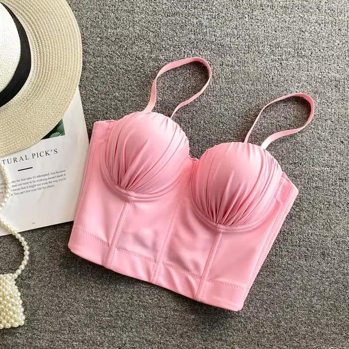 Nouveauté femmes Bustier soutien-gorge 2025 mode été solide sangle réglable Push up Bralet Sexy vêtements boîte de nuit gilet hauts