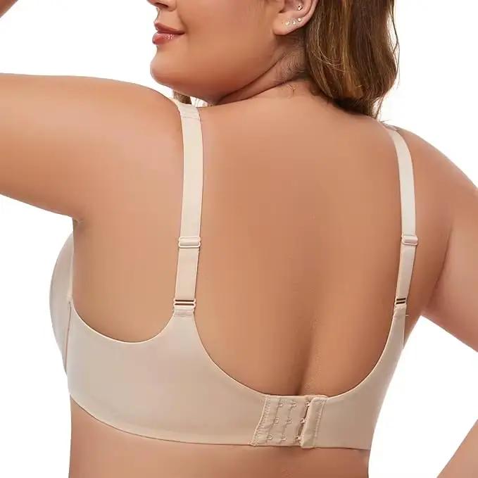 Soutien-gorge invisible pour femmes tous les jours, design sans couture, armatures, fermeture dos, polyester et élasthanne, confort et pousse vers le haut