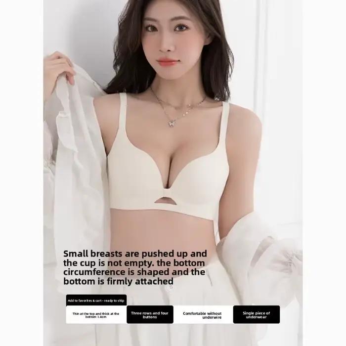 Soutien-gorge push-up rouge pour femme, petite poitrine, liftant, anti-affaissement, sans armatures, confortable, lingerie de mariée, cadeau de Nouvel An