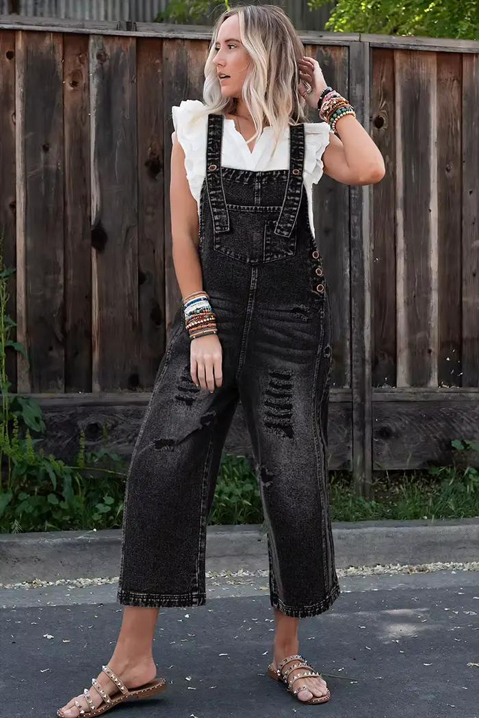 Pantalon déchiré Cowboy combinaison pour femmes décontracté coton Denim Boho plage une pièce tenue salopette saut costumes Tube barboteuse été