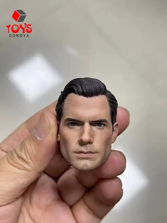 Sculpture de tête de Super héros Henry Cavill, échelle 1/6, modèle de sculpture en PVC adapté aux poupées de corps de soldat masculin de 12 pouces