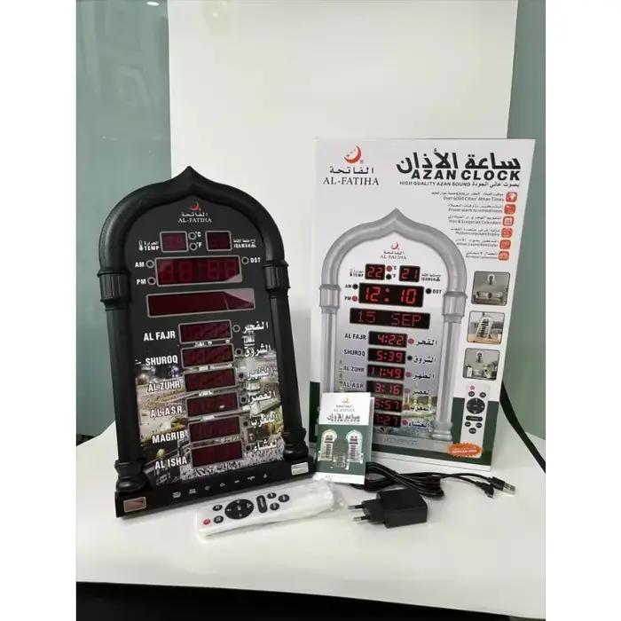 Horloge murale Azan, horloge de prière musulmane islamique élégante, alarme de rappel de prière, horloge murale de mosquée, heure de prière, Hijri, numérique, LED, Azan