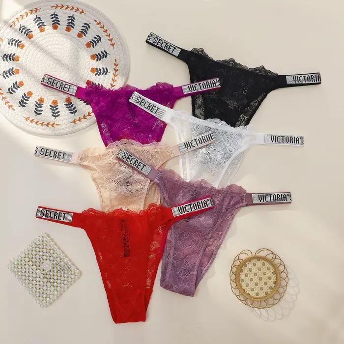 Culottes Victoria's Secret à la mode, douces, avec strass, respirantes, classiques, sexy, sous-vêtements pour femmes, antibactériens