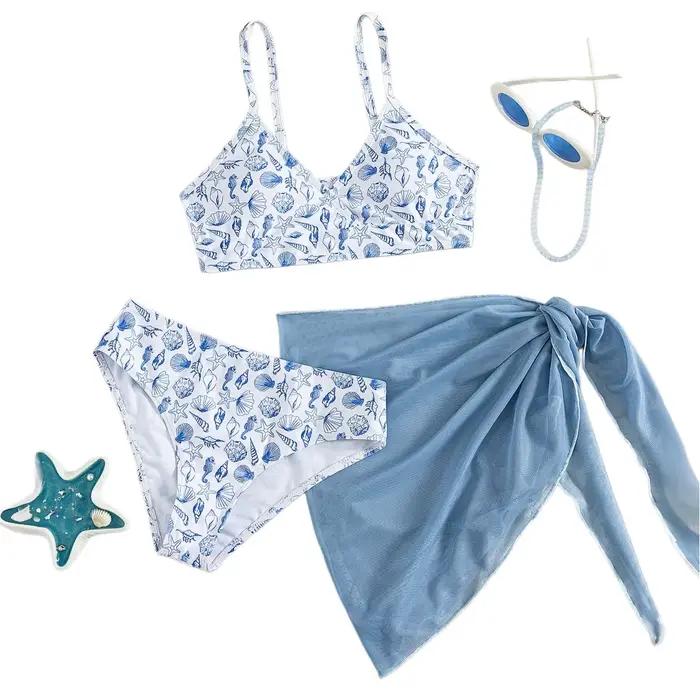 Bikini ensemble pour filles jeunes style mignon polyester maillots de bain plage été jouets enfants occasions spéciales