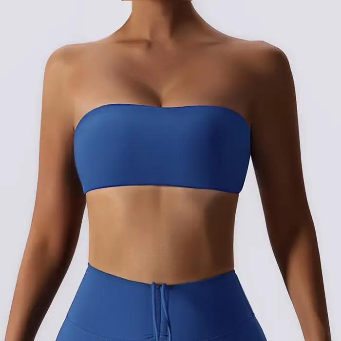 Soutien-gorge de sport femmes Fitness soutien-gorge intime sans bretelles Bustier Bandeau respirant enveloppé poitrine hauts de sport sous-vêtements de sport soutien-gorge de Yoga