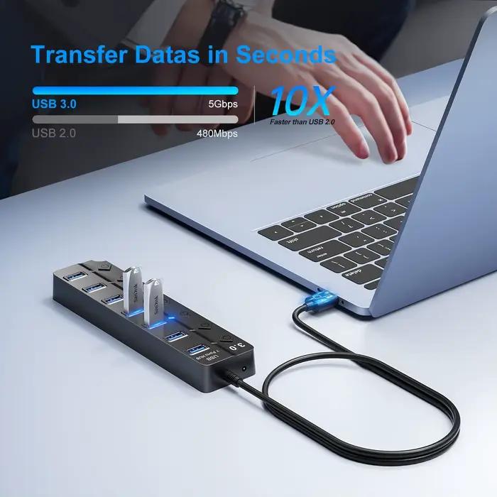 Hub USB 3.0 Hub USB 2.0 Hub répartiteur Multi USB câble de 100 cm de Long extenseur Multiple pour ordinateur portable accessoires PC adaptateur USB