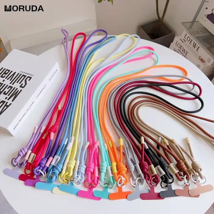 Longue lanière réglable colorée couleur bonbon, pour téléphone portable, sangle Anti-perte, corde de suspension, collier universel