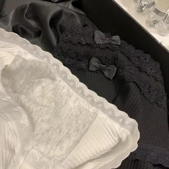 Culottes de fitness antibactériennes respirantes pour filles, en dentelle et coton, lingerie japonaise, slips sans couture, sous-vêtements pour femmes
