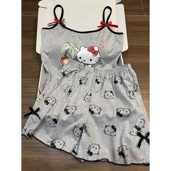 Kawaii Hello Kitty pyžamový set s integrovanou podprsenkou
