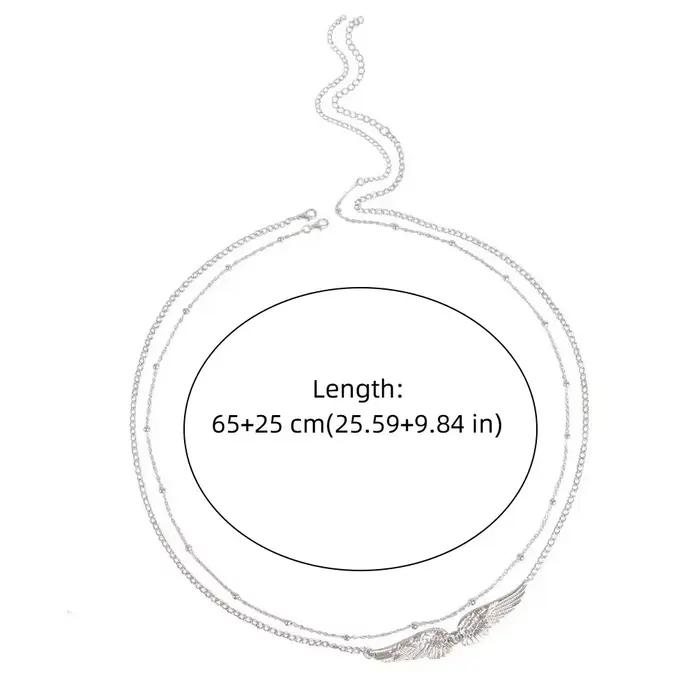 Chaîne de corps élégante à double couche avec ailes, breloque métallique, chaîne de taille avec perles dorées, ceinture de bikini pour la plage