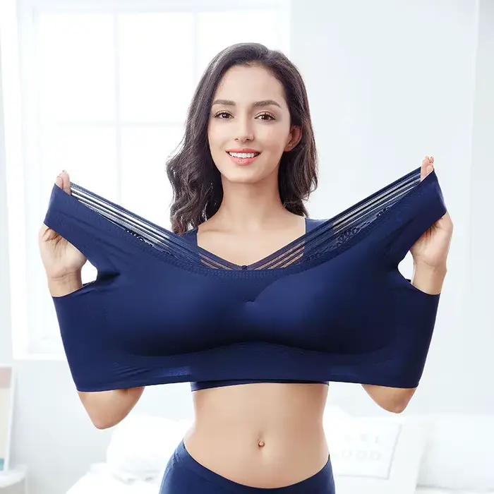 Grande taille M-5XL 6XL 7XL gilet soutien-gorge sans couture intime Sexy soutien-gorge de couchage pour les femmes doux confortable sommeil actif soutien-gorge Sport soutien-gorge 7XL BH
