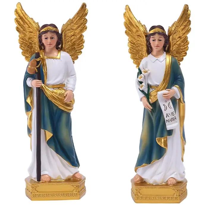 Statue d'ange classique Saint Raphael Saint Gallen, ornements, cadeau de noël, artisanat en résine