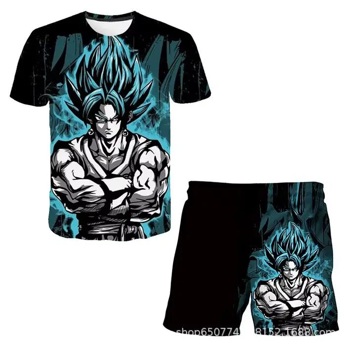 Ensemble pyjama Dragon Ball pour garçons, maillot de bain Anime, impression 3D, ensemble de plage pour jeux de rôle pour enfants, cadeau pour enfants