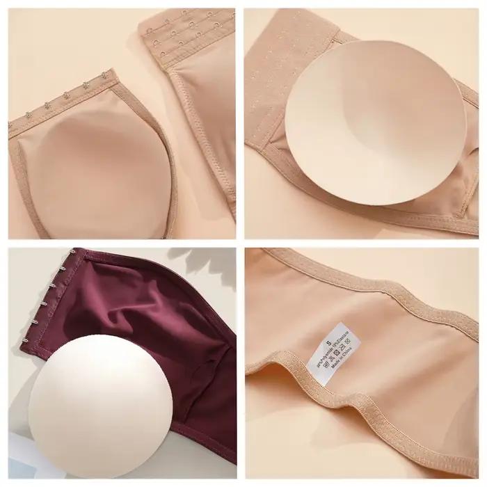 Dámská push-up bandeau podprsenka bez ramínek s předním zapínáním