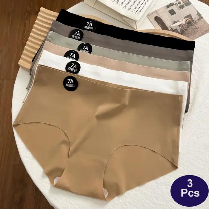 3 pièces/ensemble femmes culottes Slip soie sans couture slips pour femmes sous-vêtements féminins doux mince léger Culotte Culotte Femme caleçons M-XL