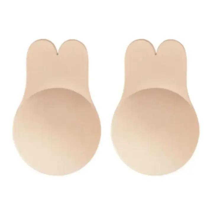 Femmes Push Up soutiens-gorge auto-adhésif Silicone sans bretelles Invisible soutien-gorge réutilisable collant soutiens-gorge bande lapin mamelon couverture soutien-gorge coussinets