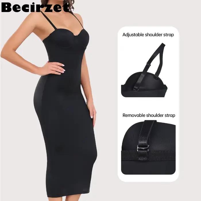 Becirzet-Sous-vêtements amincissants pour femmes, Body Shaper, Butt Lifter, TUNIControl, Soutien-gorge push-up, Ourlet, Robe fendue