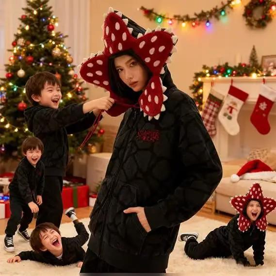 Pyjama de carnaval pour garçons et adultes, avec motif végétal, pour la famille, combinaison de fête à thème d'halloween et de noël
