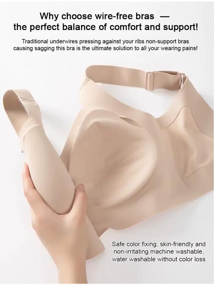 Soutien-gorge sans couture pour femme, couvrant entièrement la poitrine, confortable, avec rembourrage amovible, effet push-up, pour grandes poitrines, effet minimisant, correcteur de posture, sous-vê